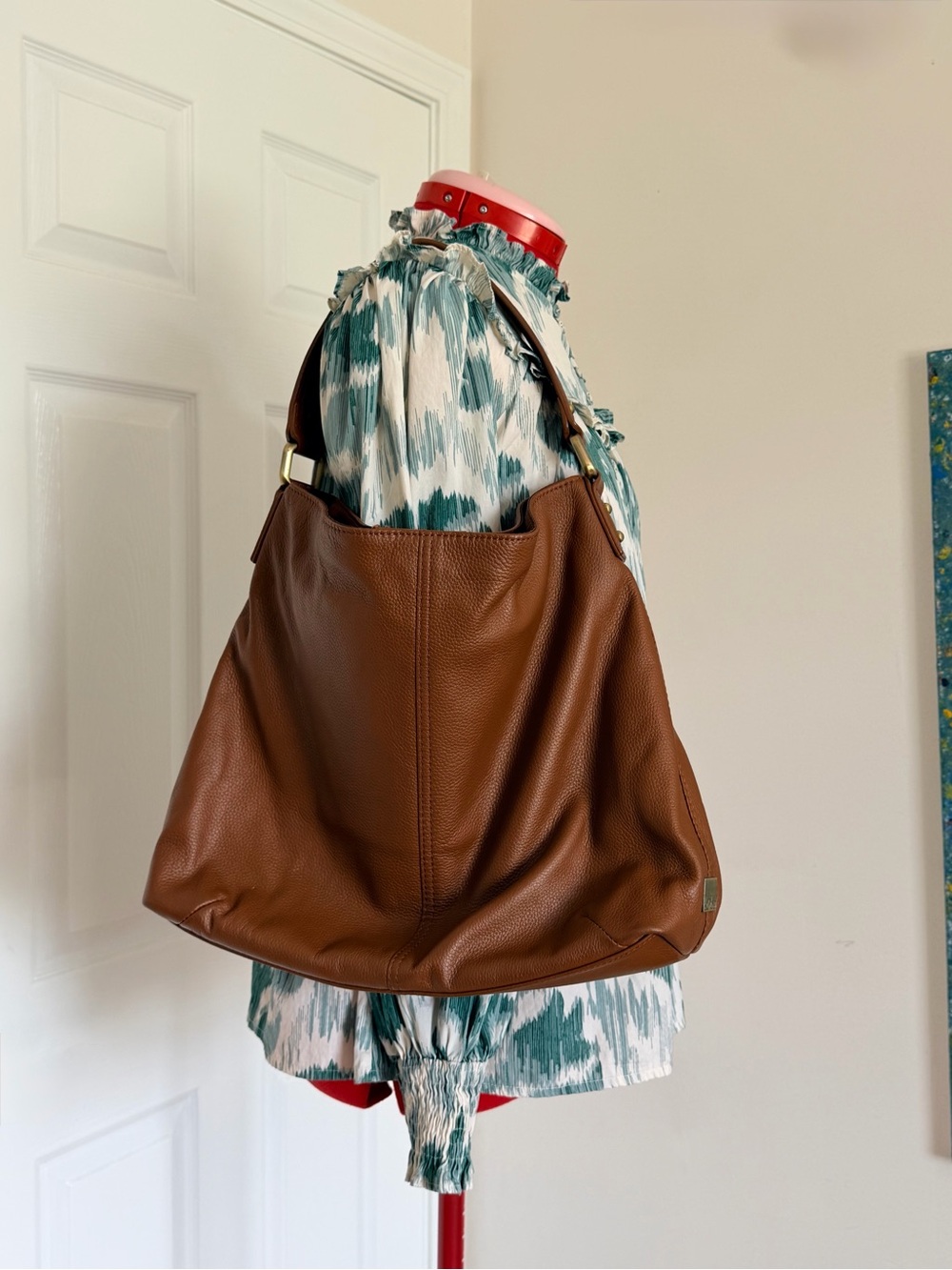 NWOT Vintage Y2K Kooba Pebbled Leather Hobo Bag Brown Slouchy Shoulder Tote - Picture 8 of 14